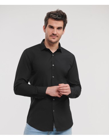 RUS-0R960M0-Men's Long Sleeve Fitted Ultimate Stretch Shirt